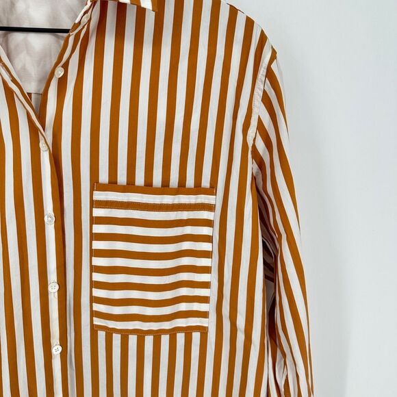 AYR top womens small the deep end button down shirt aperitif stripe oversized - Picture 3 of 10
